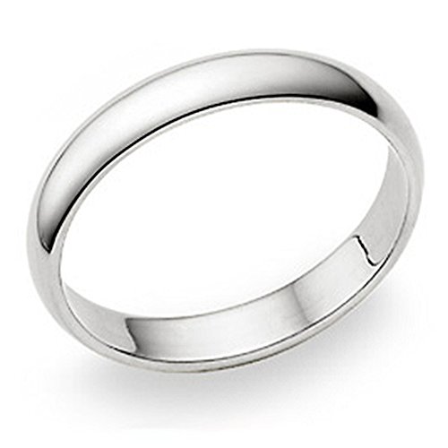 Metal Factory 4MM Sterling Silver High Polish Plain Dome Tarnish Resistant Comfort Fit Wedding Band Ring