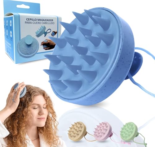 ETISEN, Cepillo Cuero Cabelludo, masajeador de cuero cabelludo, Pelo Mojado y Seco, Crecimiento Capilar, masajeador capilar, Exfoliante, para Cabeza, Cepillo pelo (Azul)