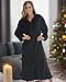Alexander Del Rossa Long Zip Up Robes, Plush Zipper Robes Plus Size, Housecoats Zipper Front Black Medium (A0300BLKMD)