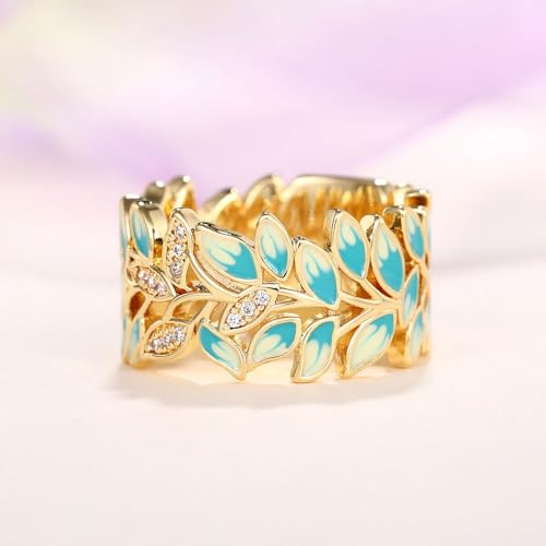 Gold Plated Leaf Statement Ring Personalized Accessory Ideal for Women's Daily Casual Wear Party Holiday Anniversary Love Jewelry Gift3