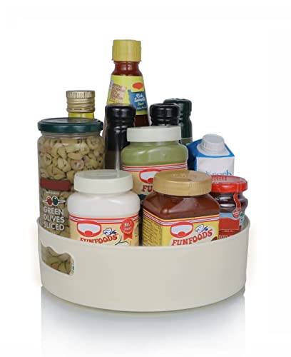 Image of Storescent Multi-Purpose 360 Rotating Organizer Spices Tray | Space-Saving Kitchen & Pantry Storage | Multi-purpose Organization Rotating Tray | Easy-Access Turntable for Spices, Storage (White)