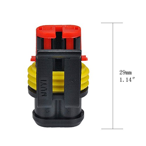 MUYI 10 Kit 2 Pin Way Waterproof Electrical Connector 1.5mm Series Terminals Water Resistend