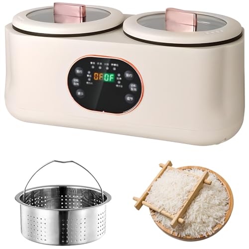 Hervidor de Arroz de Doble Horno, Hervidor de Arroz Automático, Reserva Inteligente Ntc Control de Temperatura de Doble Sensor Compacto, Adecuado para Dormitorio de Estudiantes
