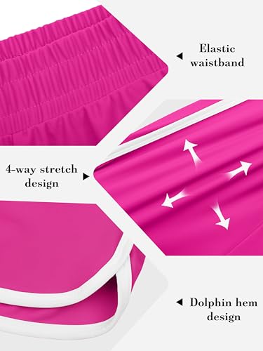 Image of Resinta 4 Packs Girls Soccer Shorts Toddler Girls Athletic Shorts Quick Dry Workout Dolphin Kids Active Shorts