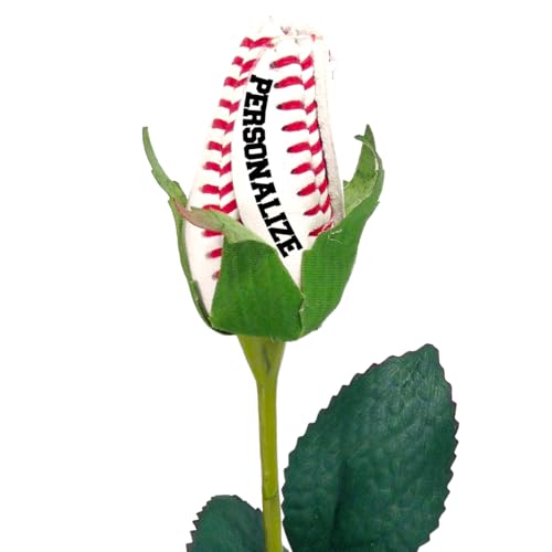 Personalized Baseball Rose - Handmade with Premium Full-Grain Genuine Leather - Original Design by Sports Roses