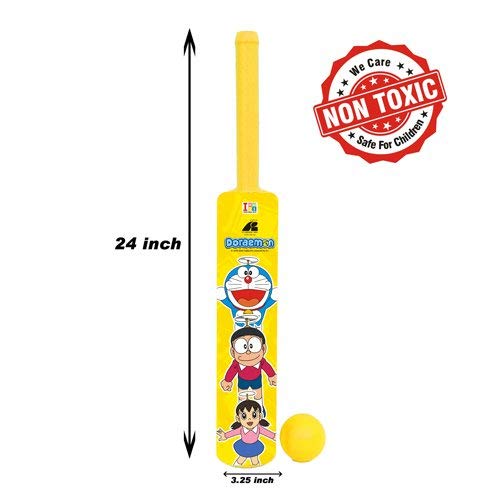 Image of KIDIVO Plastic Cricket Set with Stump and Ball Playing Set for 2-5 Year Kids(Size:- Big, Multicolor) (Doraemon)