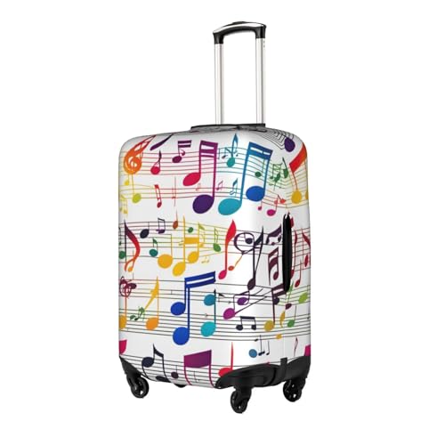 Colorful Music Notes print Anti-scratch Luggage Cover, Luggage Protective Case, Washable Luggage Cover2