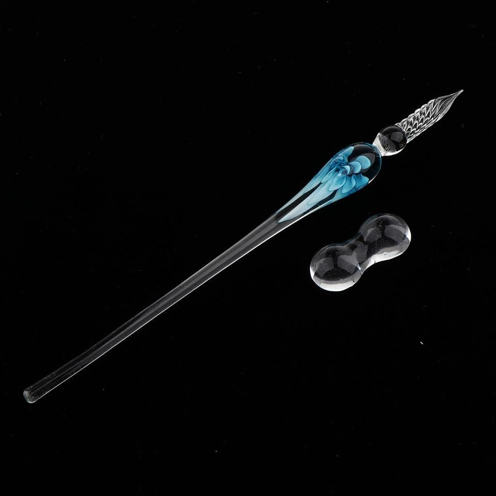 Vintage Style Glass Dip Pen Glass Writing Crystal Pen with Shelf