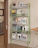 UMDONX Behind The Door Bathroom Shelf Narrow 5-Tier, Space-Saving Slim Storage Shelf Narrow Shelving Unit for Bathroom and Kitchen White