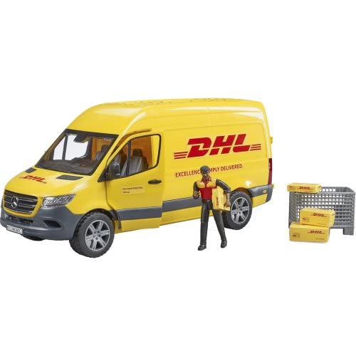 Bruder 02671 Mercedes Benz MB Sprinter Delivery Van with Driver Figure, Pallet Cage and Packages