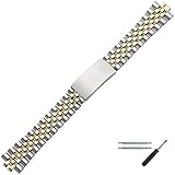 UHRENARMBAND - robustes Uhren Ersatzband aus Metall (Edelstahl) mit fester Bandbreite für klassischen Uhrenansatz, besonders passend für Stegbreite: 20mm | Lieferung inklusive Federstege, Stegheber & Montageanleitung zum Wechseln des Uhrenarmbandes