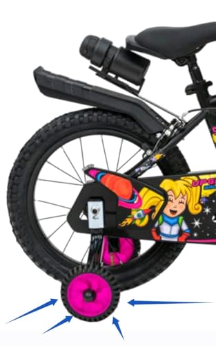 Image of Heavy Duty Training Wheels for Kids Bicycle, Black and Blue Stabilizer Support Wheels, 2 Pieces