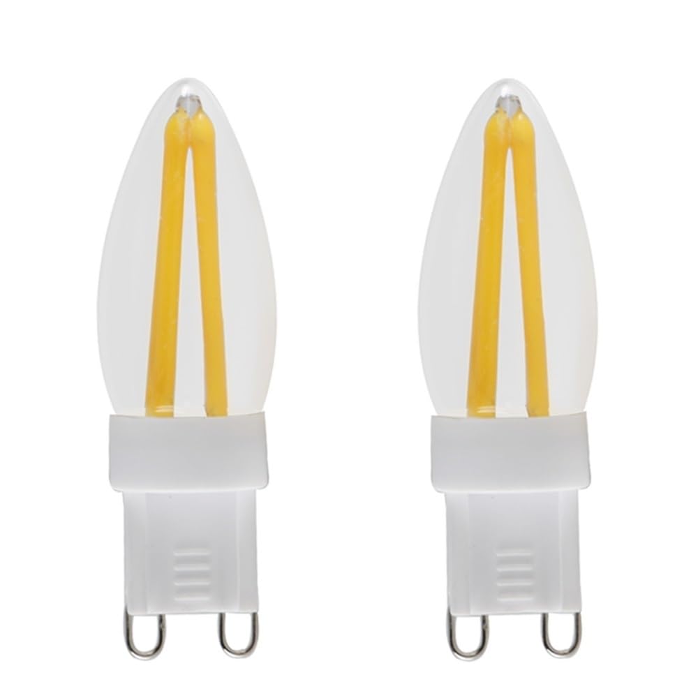 Fengyan Casa Lampadine, Confezione da 5, Lampada a filamento LED COB a lume di Candela AC220V G9 2W 320Lm Lampadina dimmerabile con Guscio di Vetro Domestico Lampada(White 220V)