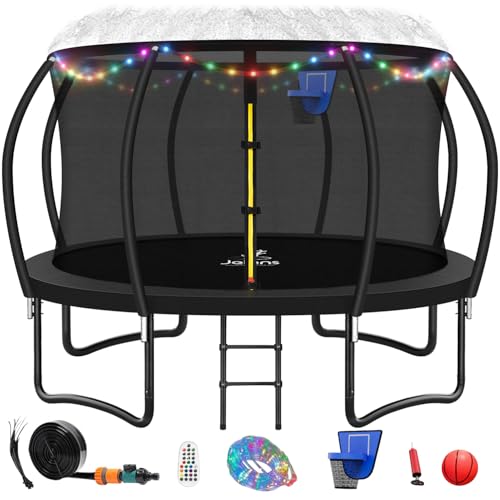 Image of JELENS Trampoline 8FT 10FT 12FT 14FT 15FT 16FT, Recreational Trampolines with Enclosure Net, Outdoor Anti-Rust Trampolines for Kids and Adults, ASTM Approved