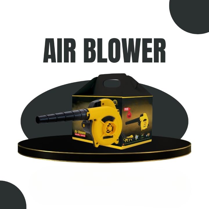 Image of Electric Air Blower, 550W Blower Machine with 11000 RPM No Load Speed Yellow and Black,5 Meter Wire, for Dust Cleaning,