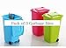 Mini Wheelie Trash Can Storage Bin Desktop Organizer Pen/Pencil Cup, 3pcs Creative Dust Bin School Supplies Holder- (Assorted Green, Blue, Red, Pink, and Black Colors). By Premy