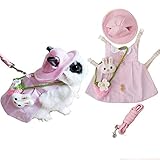 MUMAX Pet Rabbit Dress, Cute Small Animals Bunny Easter Costume with Sunhat Mini Bag Harness...