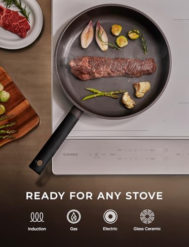 Cuckoo - 11" Ceramic Nonstick Wok Pan, Nonstick, Induction Compatible COP-B2810HGB - Black - Thumbnail 3