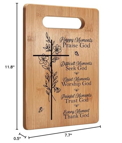 Image of First Communion Gifts, Christian Gifts For Women Faith Religious Gifts Inspirational Gifts, Bible Verse Gifts For Elderly Jesus Cross Scripture Gifts, Christmas Cutting Board Gifts for Women Friend