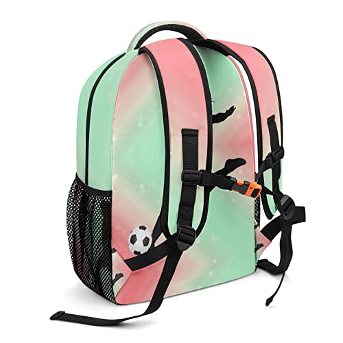 Cute Girls Soccer Backpack Personalized Book Bag Sport Casual Hiking Camping Pack with Name2