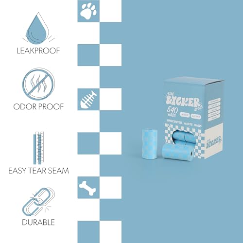 Image of 13 in. x 9 in. Extra Thick Leak Proof Unscented Dog Poop Bags, Blue (540 Count, 36-Rolls)