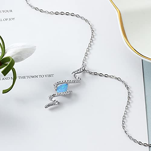 Collier opale en argent Sterling 925 avec pendentif goutte d'eau - 5