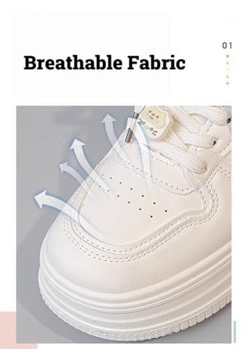 Cute Chunky Sole White Star Shoes Platform Casual Walking Sneakers for Women - Fashion Slip on Sneakers Lace up Aesthetic Shoes Cute Cat Shoelace Kitten Charm2