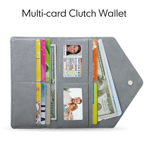 Étui multi-cartes style enveloppe finitions haut de gamme en cuir végétalien - 3