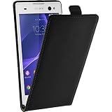 sony xperia c3 dual price cubierta de cuero artificial para el Sony Xperia C3 - Flip-Case negro
