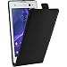 Produktbild PhoneNatic Kunst-Lederhülle kompatibel mit Sony Xperia C3 - Flip-Case schwarz + 2 Schutzfolien