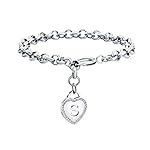 CaleesLLC Letter A to Z Initial Charm Bracelet Adjustable Stainless Steel Anklet Personalized Wrist Link for Women