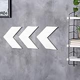 MyGift Vintage White Wood Wall-Mounted Decorative Arrowhead Chevrons, Set of 3