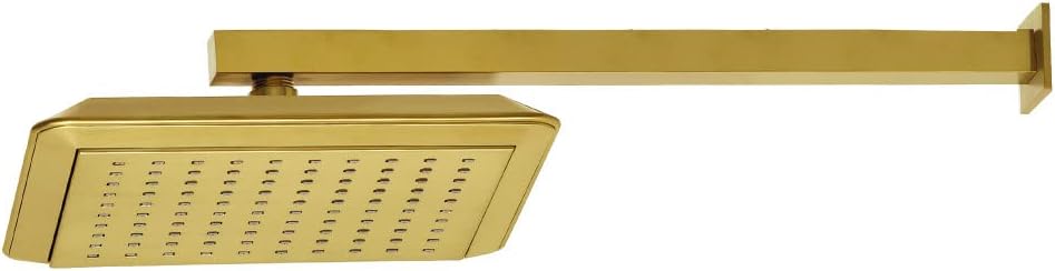 Kingston Brass K251A7CK Scape 9-5/8 Inch Square Head with Shower Arm, Brushed Brass