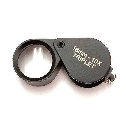 Loupe 10x Oval Hasting Triplet 18mm Black Quality Metallic, Focal 1