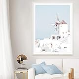 Imágenes de arte de pared de paisaje mediterráneo pintura en lienzo carteles de galería e impresiones decoración interior del hogar (40x60 cm) sin marco