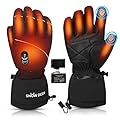 Upgraded Heated Gloves Men Women,Ski Motorcycle Electric Battery Mittens Gloves (XXL)
