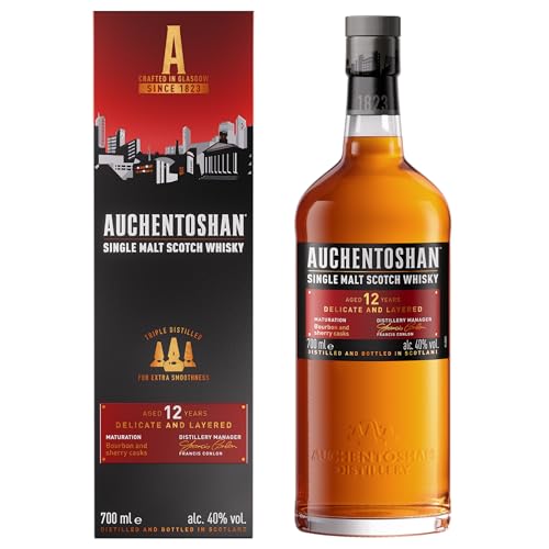 Auchentoshan 12 Jahre | Single Malt Scotch Whisky | mit Geschenkverpackung | Karamellgeschmack und...