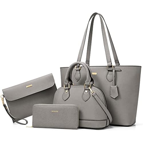 4PCS Women Fashion Handbags Purses Wallet Shoulder Bags Casual Tote Bag Crossbody Bags, Handbag Set Gift for Ladies Girls