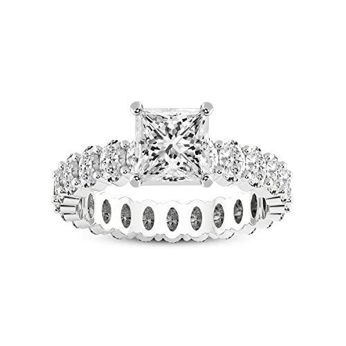 FRIENDLY DIAMONDS Lab Grown Diamond Ring For Women IGI Certified | 1-5 Carat Celeste Side Oval Diamond Eternity Ring | 14K Or 18K White, Yellow Or Rose Gold | FG-VS Quality