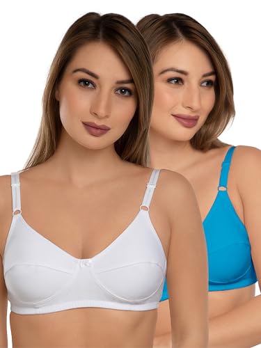 Image of Daisy DEE Women's Cotton Seamed Non-Wired Regular Straps Full Coverage Non-Padded Bra - NSHTL
