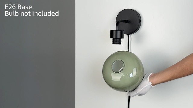 Image of Modern Wall Sconces, Olive Green Milk Glass, Matte Black Finish | Plug-in Wall Lamp, Industrial Boho Lighting, For Bedroom, For Living Room