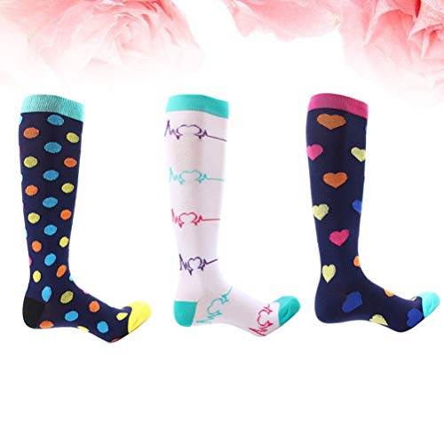 3 pares de meias de compressão unissex BESPORTBLE, meias de compressão para suporte de mangueira de