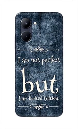 Image of Printed Hard Back Cover Case for Realme C33 Back Cover (I Am Not Perfect I Am Limited Edition) -1803