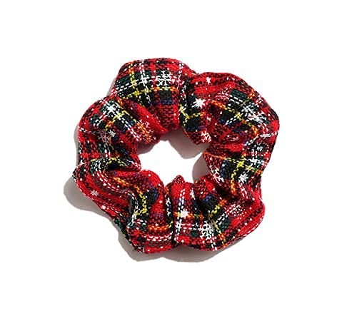 headbands for women atrccs 1pcs elastic hair rope retro bubble hair ties snowflake hair ties bracelet for girls, female hair accessories Christmas hair rope