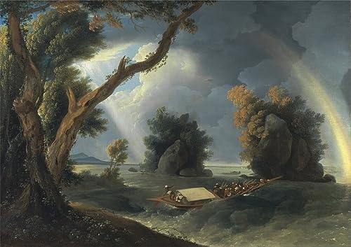 Tableau vintage Tempête sur le Gange réplique artistique William Hodges