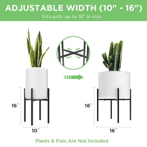 Support pot de fleur métal réglable et extensible lot de 2