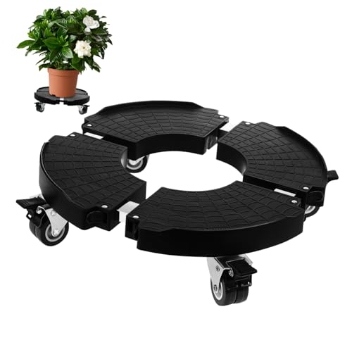 Support de pot de fleurs mobile à roulettes Alipis avec base de plante robuste réglable - 2