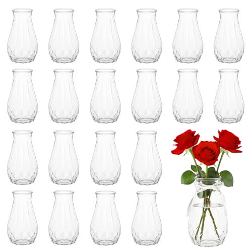 20 Pack Plastic Vases for Centerpiece, 6 Inch Clear Acrylic Vases