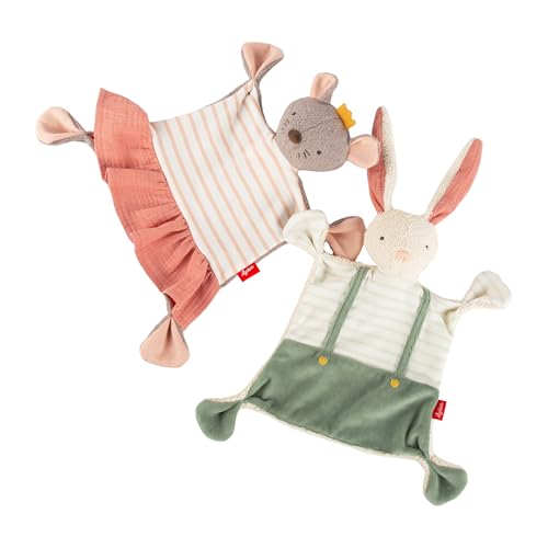 SIGIKID Schnuffeltuch Maus rosa Baby Schmusetuch - Spielzeug Stofftier Kuscheltier – Stofftuch für Neugeborene - Plüschtier zum Trösten für Babys und Kleinkinder ab Geburt geeignet