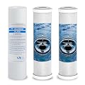 MOPUEHEL 5 Micron 10" x 2.5" Whole House Sediment & Carbon Home Water Filter Cartridge Replacement (PPx1 & CTOx2) - Pre-Filter Set For Essence Series Reverse Osmosis Water Filter System Stage